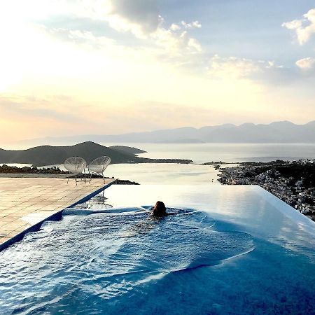 Villa Estee, Luxury Villa With Private Infinity Pool And Jacuzzi Eloúnda Exterior foto