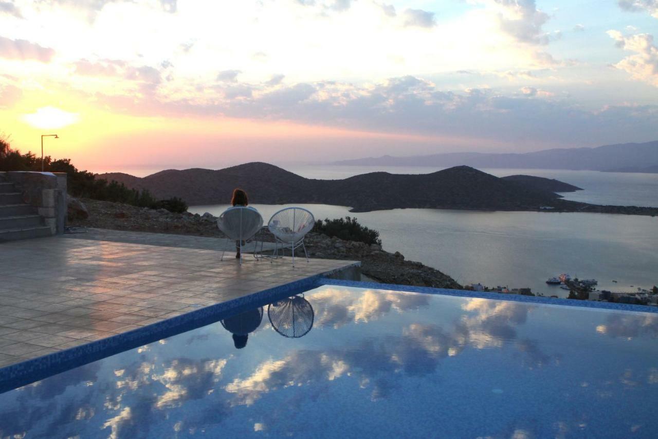 Villa Estee, Luxury Villa With Private Infinity Pool And Jacuzzi Eloúnda Exterior foto
