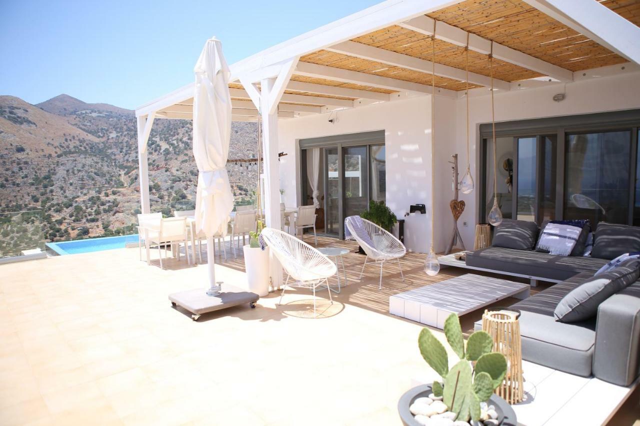 Villa Estee, Luxury Villa With Private Infinity Pool And Jacuzzi Eloúnda Exterior foto
